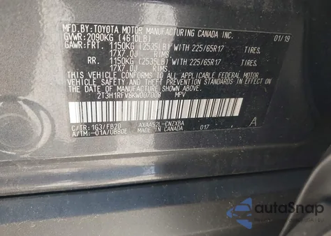 2019 Toyota Rav4 Le from USA, damaged, VIN 2T3H1RFV8KW007008